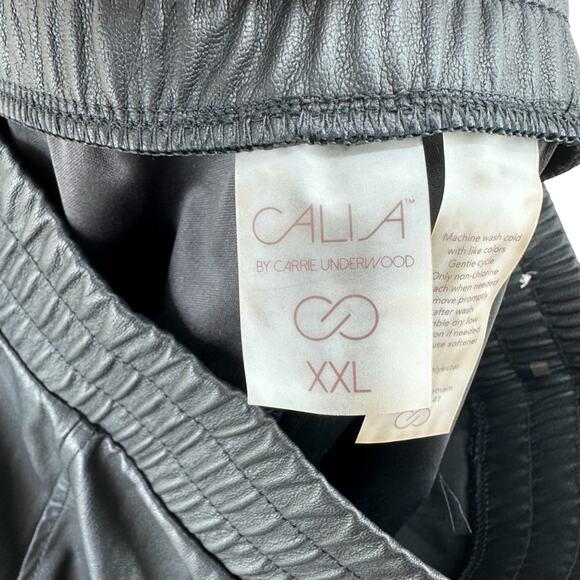 Calia faux leather athletic jogger pants pure black high rise women’s sz XXL - Picture 9 of 13
